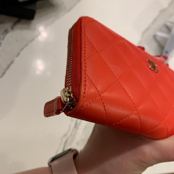 Chanel Zip Red Lambskin Wallet - Picture 5 of 8